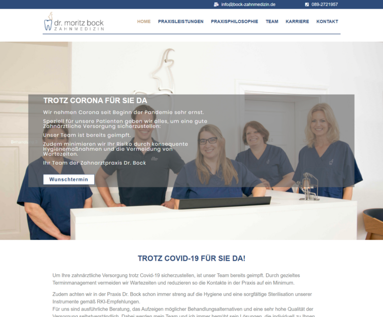 dr. moritz bock website von webdesign agentur aus münchen